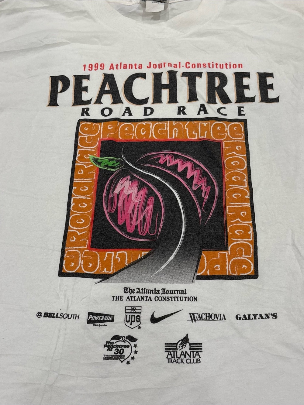 Vintage 1999 Peachtree Road Race 30th Anniversary T-Shirt Mens Large - Picture 2 of 6